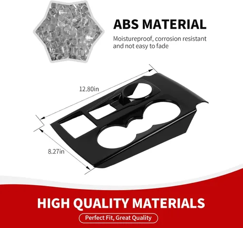 Vista 2 de RAZPOY Ajuste de panel de cambio Panel de centro de consola Portavasos Compatible con Ford Bronco Sport 2021-2024, Negro