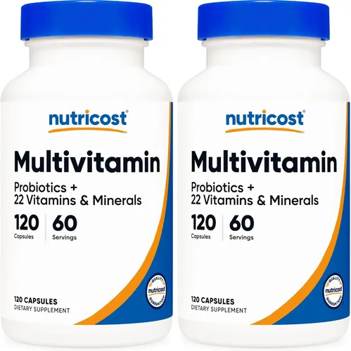 Vista 8 de Nutricost Multivitamínico con probióticos 120 cápsulas vegetarianas - Repleto de vitaminas y minerales