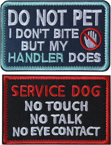 Vista 20 de 10 Piezas de Emblema de Servicio para Perros K9 "Por Favor No Me Acaricien" en Entrenamiento Sin Tocar Insignia Completa Bordada para Arnés de 1.
