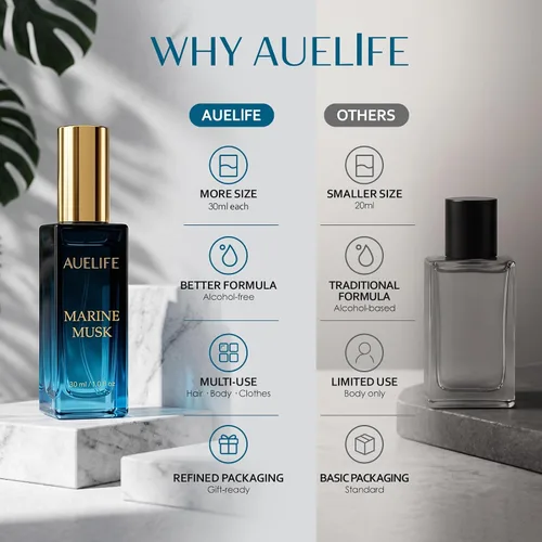 Vista 9 de Auelife Men's Perfume Gift Set, 4x30mL Cologne, Gifts for Father, Dad & Him
