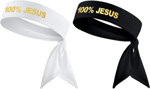 Vista 3 de Diadema deportiva 100% Jesús para la cabeza, fútbol, fútbol, fútbol, blanco, negro, atletismo, fitness, banda elástica para el sudor, ninja, absorbe