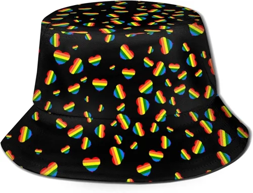 Vista 8 de Sombrero de pescador del orgullo LGBT del arco iris, sombrero de pescador del orgullo gay, sombreros de protección solar UV de la moda