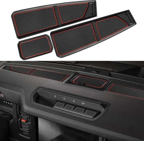 Vista 10 de Tapete de silicona para cubierta de salpicadero para Ford Bronco, accesorios 2021 2022 2023 2024 2025 2026 antipolvo bandeja de salpicadero