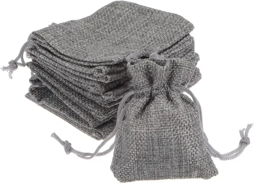 Vista 7 de HARFINGTON 10 bolsas pequeñas de arpillera con cordón, bolsa de regalo de 5 x 7 pulgadas, bolsas de joyería para regalos de fiesta de boda, regalos
