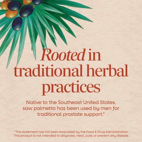 Vista 3 de Nature's Way Saw Palmetto Berries, apoyo tradicional de próstata, suplemento de hierbas para hombres, 585 mg por porción, proyecto verificado sin