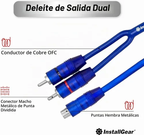 Vista 5 de InstallGear Paquete de 2, Adaptador Divisor RCA Blindado en Y de 1 pie – 1 Hembra a 2 Cables RCA Macho, Cable de Cobre Sin Oxígeno Duradero