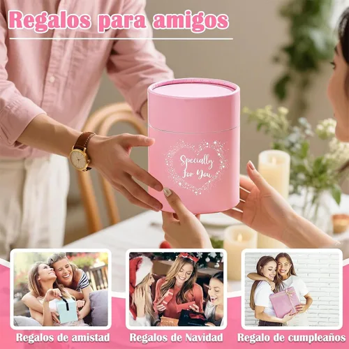 Vista 5 de Yalucky Regalos para mujer amiga, vaso de vidrio de 16.2 fl oz, regalos de cumpleaños para mujer, Llaveros para mujeres, regalo de graduación