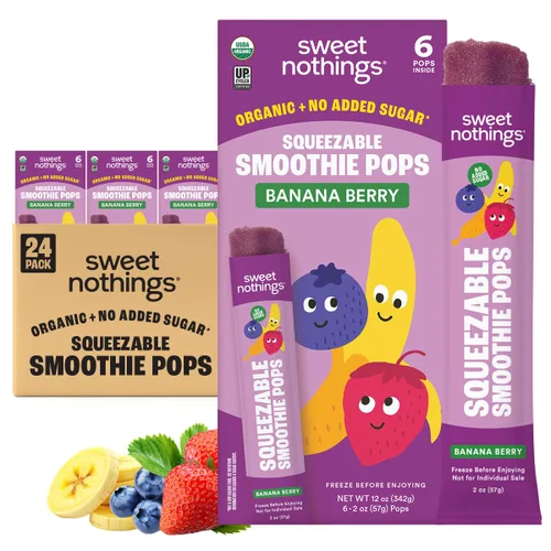 Vista 9 de Sweet Nothings Paletas de batido de zanahoria y mango, 12 paletas congeladoras, paletas de frutas y verduras, sin azúcar añadida, orgánicas USDA