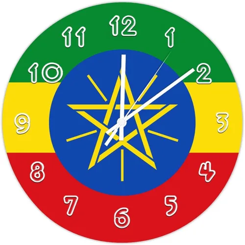 Vista 12 de Reloj de pared de Eritrea – Reloj de pared con bandera de Eritrea para dormitorio, sala de estar, oficina en casa, escuela, decoración artística