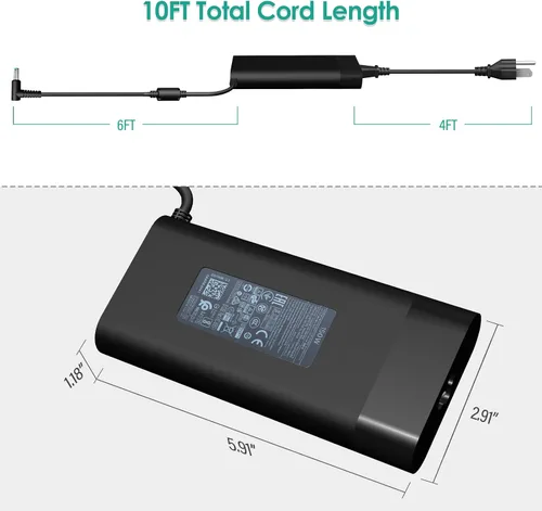 Vista 3 de Cargador de CA de 150 W compatible con HP Zbook 15 16 17 15u 15v G3 G4 G5 G6 G7 G8 G9 ZBook Studio Firefly 15 G4 G5 G7 G8 G9 G10 G11 Victus 15 OMEN