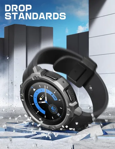 Vista 2 de SUPCASE Unicorn Beetle - Funda protectora resistente para Galaxy Watch 5 Pro de 1.772 in (2022), con 2 protectores de pantalla (negro)