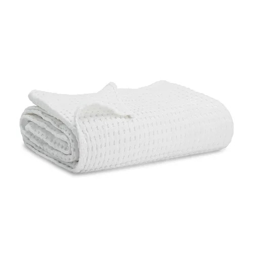 Vista 17 de Comfy Cubs Manta de bebé con tejido de punto gofre, manta de algodón de 40 x 40 pulgadas con diseño texturizado, manta ligera para cama, cuna Blush