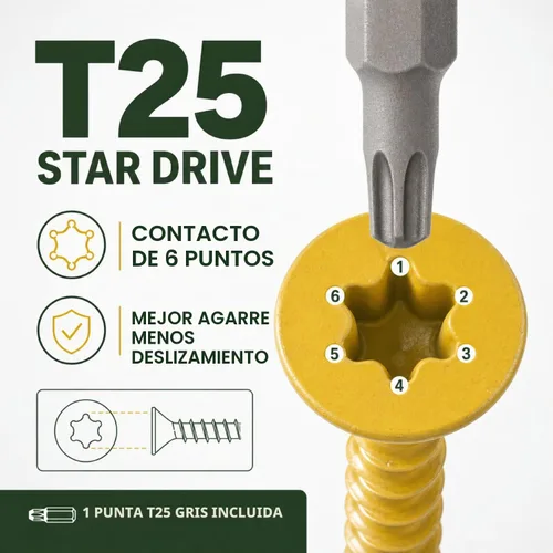 Vista 3 de 400 piezas de tornillos para cubierta exterior 8#×1 pulgada, tornillos de madera con revestimiento cerámico amarillo, tornillos autoperforantes