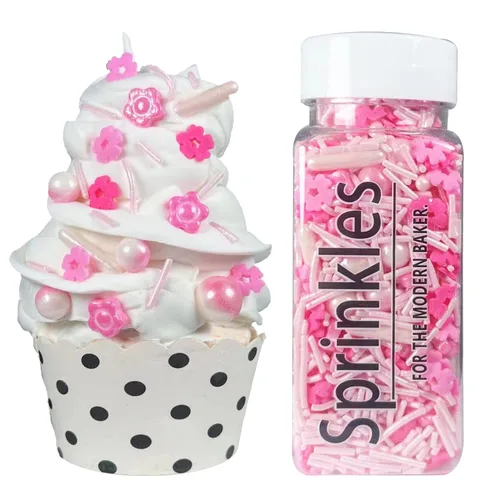 Vista 7 de Gránulos de corazones para decoración de cupcakes, Día de San Valentín, 4 onzas para decoración de galletas con gránulos rosados elegantes