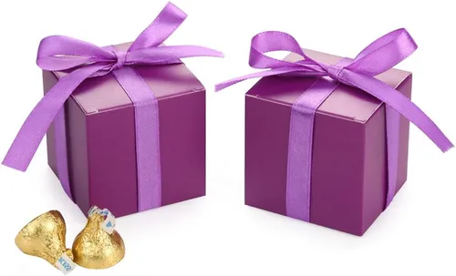 Vista 18 de AWELL Caja de dulces de regalo negra con puntos dorados a granel de 2 x 2 x 2 pulgadas con cinta para recuerdos de fiesta, puntos dorados, paquete