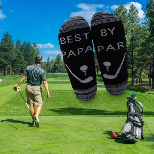 Vista 6 de LEVLO Calcetines de algodón para el Día del Padre para el Día del Padre, regalo de cumpleaños para el mejor papá