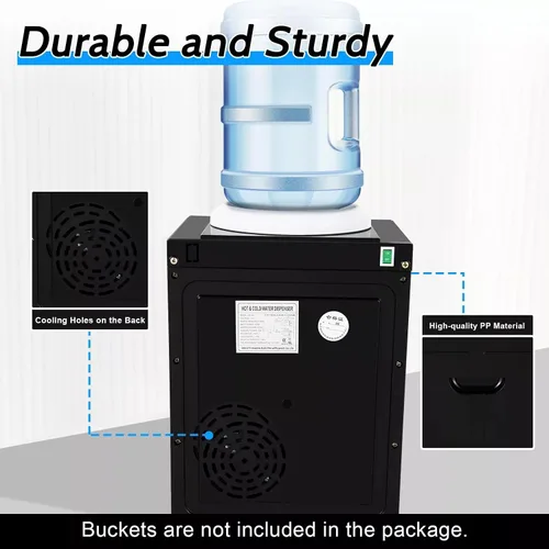Vista 3 de Dispensador de agua para botella de 5 galones, dispensador de agua para encimera, dispensador de enfriador de agua caliente y fría con 3 ajustes
