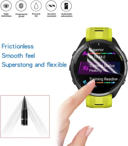 Vista 5 de Protector de pantalla compatible con Garmin Forerunner 965, protector de pantalla de TPU invisible de cobertura completa HD, compatible con reloj