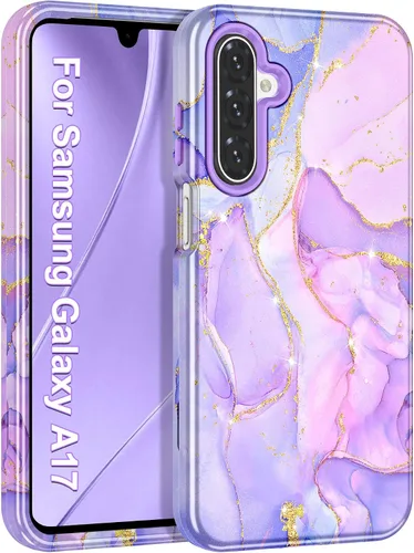 Vista 17 de Hekodonk Funda para Galaxy A17 5G/Galaxy A16 5G, resistente cuerpo completo, protección a prueba de golpes, 3 en 1, híbrida de policarbonato duro