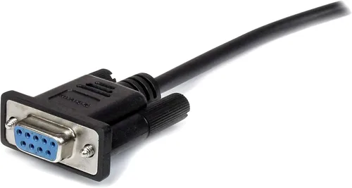 Vista 2 de StarTech.com 2m Cable serial DB9 RS232 negro - Cable de extensión DB9 RS232 serial - Cable de macho a hembra (MXT1002MBK), 6.6 pies / 2m