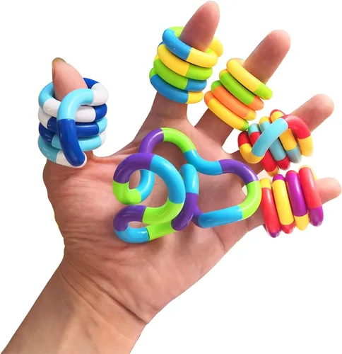 Vista 2 de Juguetes sensoriales fidget - 6 piezas de juguetes fidget retorcidos multicolor para adultos, niños y niñas para relajación, alivio del estrés