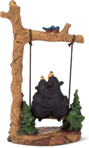Vista 3 de DEMDACO Bearfoots by Jeff Fleming Love Birds Midnight Black - Figura coleccionable de mesa de resina fundida a mano, 9 x 6 pulgadas