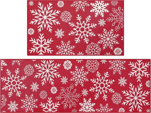 Vista 11 de CAROMIO Tapete de cocina de Navidad, lavable, antideslizante, tapete decorativo de Navidad, tapete antideslizante para fregadero de lavandería, 17 x
