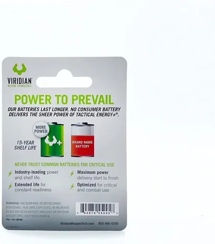 Vista 2 de Batería de Litio Viridian CR1 / 3N 3V (paquete de 4).