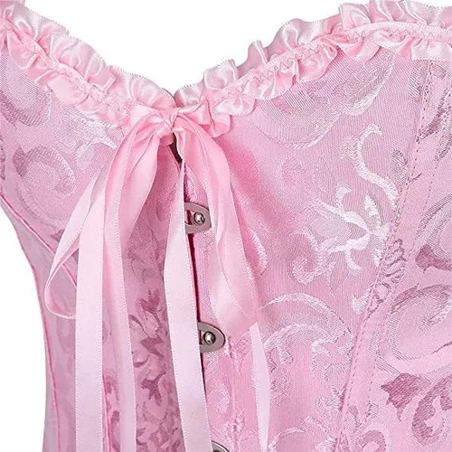 Vista 4 de DKCHENH Corsé moldeador para mujer con control de abdomen, corsé renacentista para mujer, corsé de encaje.