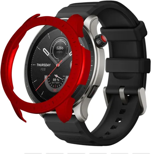Vista 7 de Funda protectora para Amazfit GTR 4, a prueba de golpes, duradera, de policarbonato duro, accesorios para Amazfit GTR 4 Smartwatch (negro y azul)