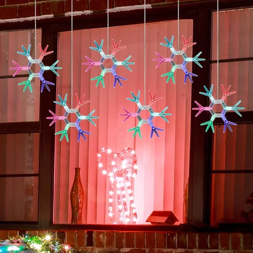 Vista 8 de LAMPHOME Luces de Navidad de carámbanos, 155 luces LED de 141 pulgadas conectables para el día de San Valentín, 10 gotas, 11 modos, cortina