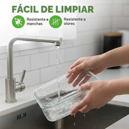 Vista 5 de NutriChef 10 recipientes de vidrio para almacenamiento de alimentos con tapas, recipientes de preparación de comidas de 30 onzas, reutilizables Azul