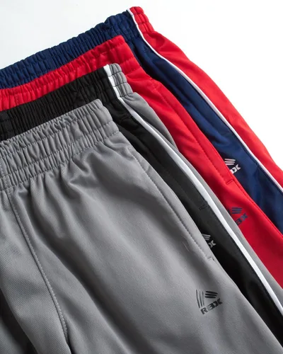 Vista 3 de RBX Pantalones deportivos para niños Paquete de 4 pantalones deportivos de calentamiento de tricot (tamaño 4-20)