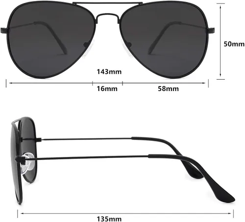 Vista 2 de Livhò Sunglasses for Men Women Aviator Polarized Metal Mirror UV 400 Lens Protection