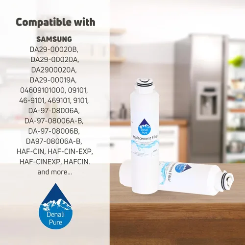 Vista 8 de Paquete de 5 filtros de agua de repuesto para refrigerador Samsung RF25HMEDBSR - Compatible con Samsung DA29-00020B, DA29-00020A, cartucho de filtro