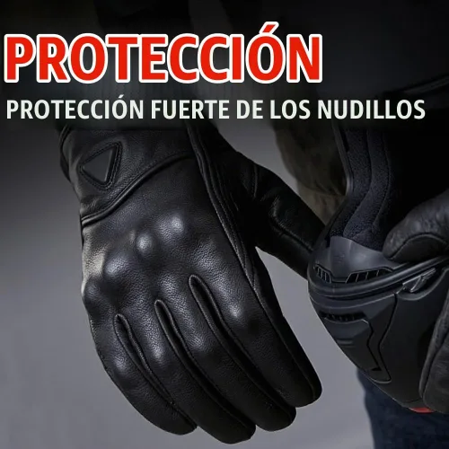Vista 8 de COMMUTER Motorcycle Gloves Premium Leather for Men Motorbike Riding Gloves