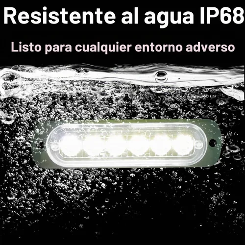 Vista 3 de 12V 24V Luz LED Blanca delgada de 6LEDs impermeable para UTV, camión, RV, cúpula, escalón, debajo del salpicadero, cama del camión, maletero