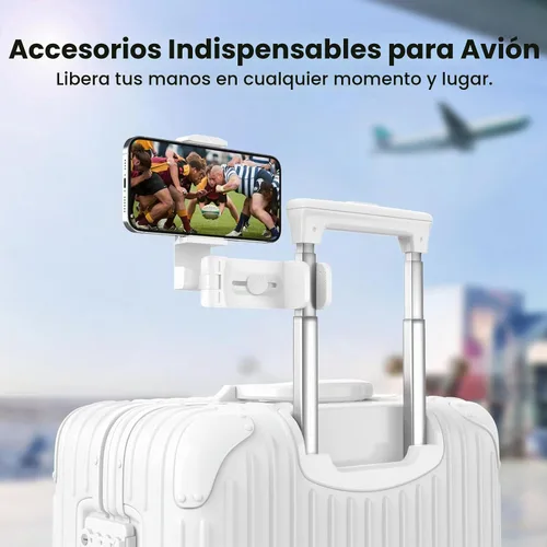 Vista 2 de Klearlook Soporte Universal para Teléfono de Vuelo, Blanco, Plegable, Rotación de 360°, Compatible con Teléfonos de 4.7-6.9 Pulgadas Blanco puro