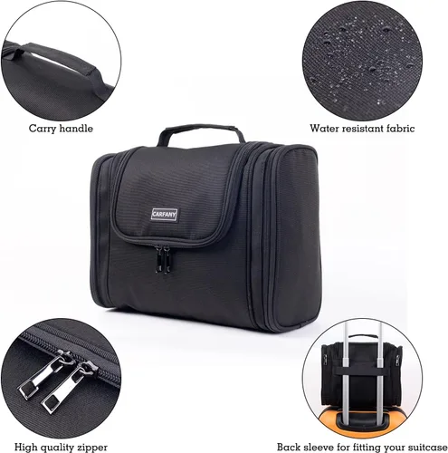 Vista 4 de Neceser colgante para mujeres y hombres, bolsa de maquillaje cosmética de viaje grande, organizador de bolsas de ducha resistente al agua