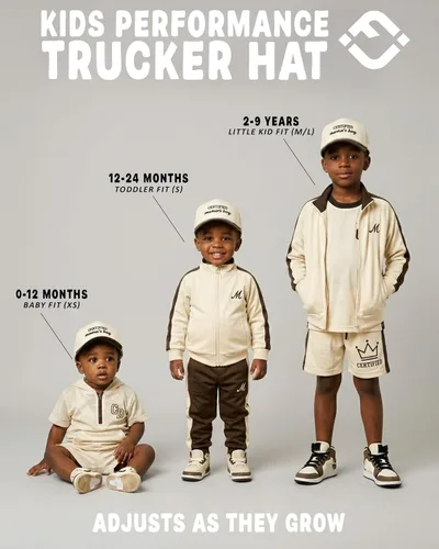 Vista 3 de Funky Junque Sombrero de camionero de cuerda de golf para niños Certificado Mamas Boy - Marrón/Beige