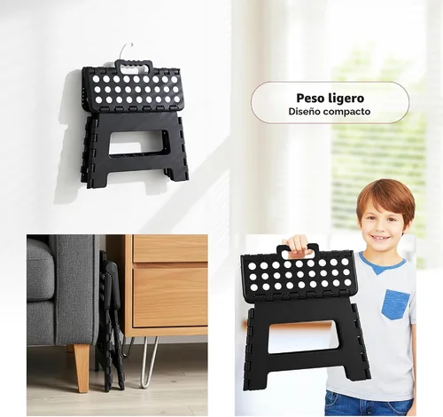 Vista 8 de Utopia Home - Taburete plegable, taburete de pie de 9 pulgadas de ancho, soporta hasta 300 libras, de plástico ligero para cocina, baño y sala