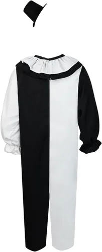 Vista 4 de Art the Clown - Disfraz de payaso asesino para niños, overol de Halloween con gorro completo