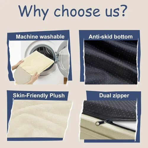Vista 6 de Cama ortopédica grande para perros, cama impermeable para perros con funda extraíble, sofá suave para mascotas con 4 lados extraíbles y base