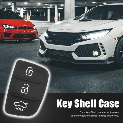 Vista 2 de X AUTOHAUX 3 botón coche remoto Fob caso inserto de goma almohadilla teclado reemplazo para Hyundai
