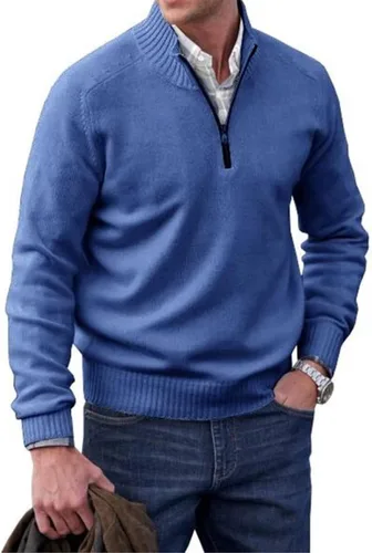 Vista 17 de Mens Polo Shirts Quarter Zip Long Sleeve Classic Casual Pullover Stand Collar Shirts