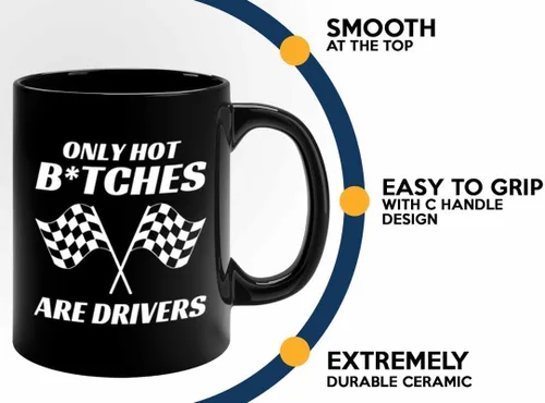 Vista 4 de Taza de café Racer de 11 onzas, color negro, solo conductores calientes, Fuel Speed Racer Car Guys Circuit, regalos para él, papá, hombres, novio