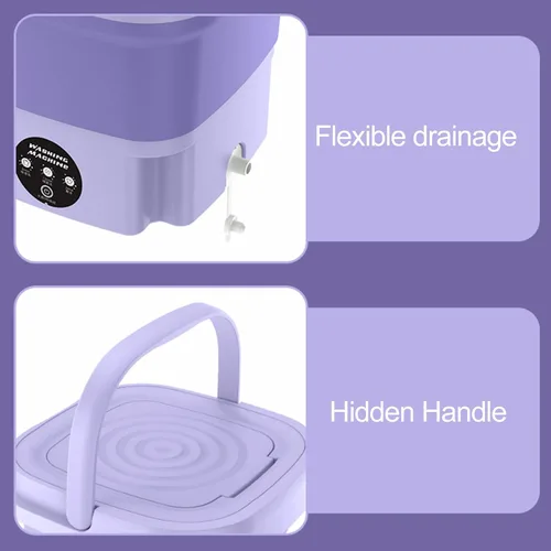Vista 8 de Mini lavadora portátil para el hogar, lavadora automática plegable de 8 l con cubo de secadora rotativa, para ropa de bebé, ropa