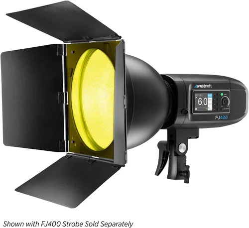 Vista 6 de Westcott Barndoor Set con geles teatrales (rojo, azul, verde, amarillo, difusión) para reflector de 70 grados de ancho