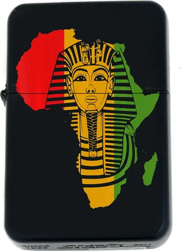 Vista 31 de Faraón, egipcio, tutankamón, cleopatra, ojo de Horus, pirámides-Ankh, leona-diosa única coleccionable s Infinity negro mate encendedores a prueba