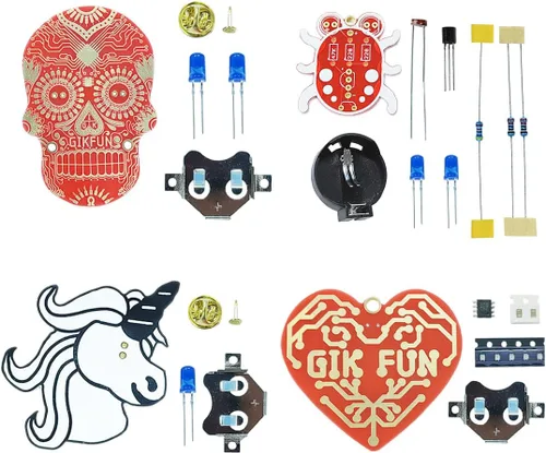 Vista 3 de Gikfun Broche de tablero de PCB práctica de decoración de soldadura entrenamiento de habilidades kit de bricolaje para el proyecto de aprendizaje
